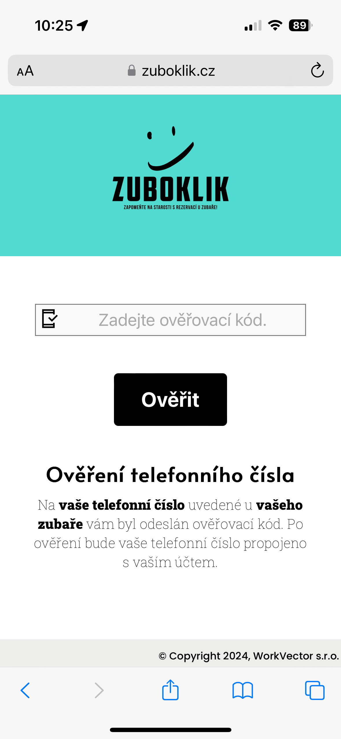 Zuboklik mobilní přihlášení