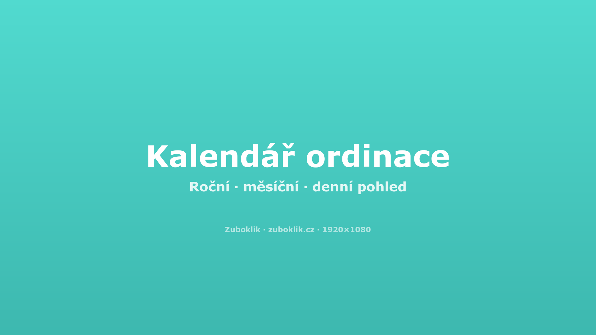Kalendář ordinace